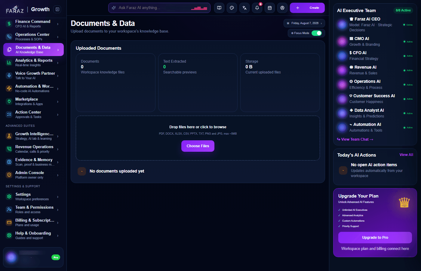 Documents & Data Workspace
